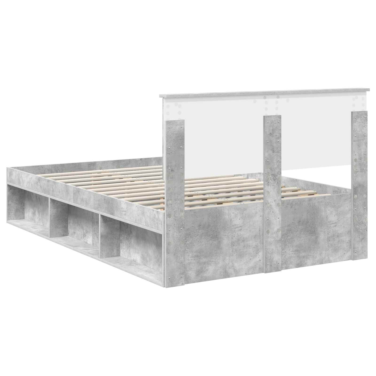 Bettrahmen mit Kopfteil Beton 120 x 200 cm Holzwerkstoff