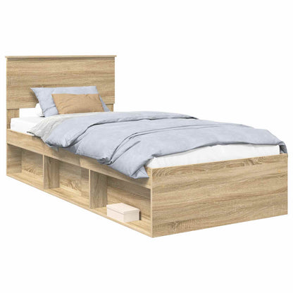 Bettrahmen mit Kopfteil Sonoma-Eiche 75 x 190 cm Holzwerkstoff