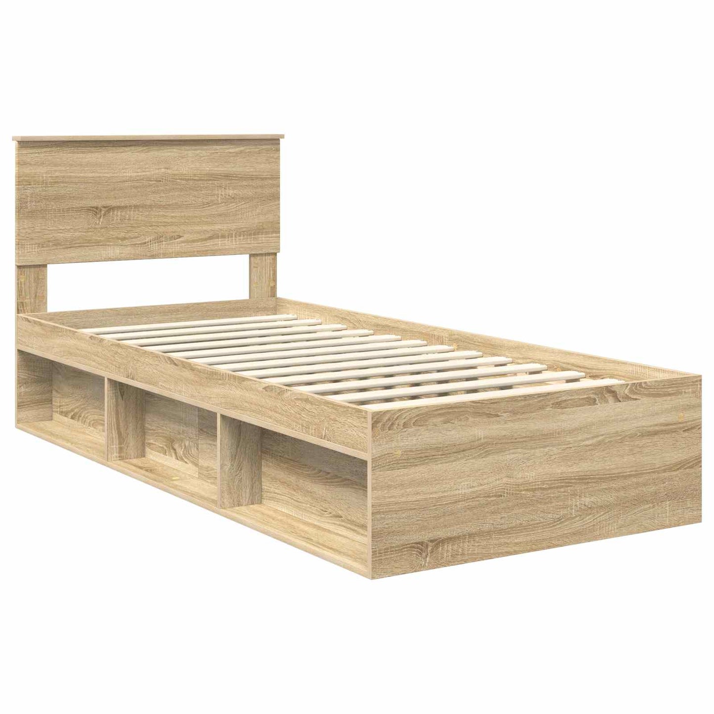 Bettrahmen mit Kopfteil Sonoma-Eiche 75 x 190 cm Holzwerkstoff