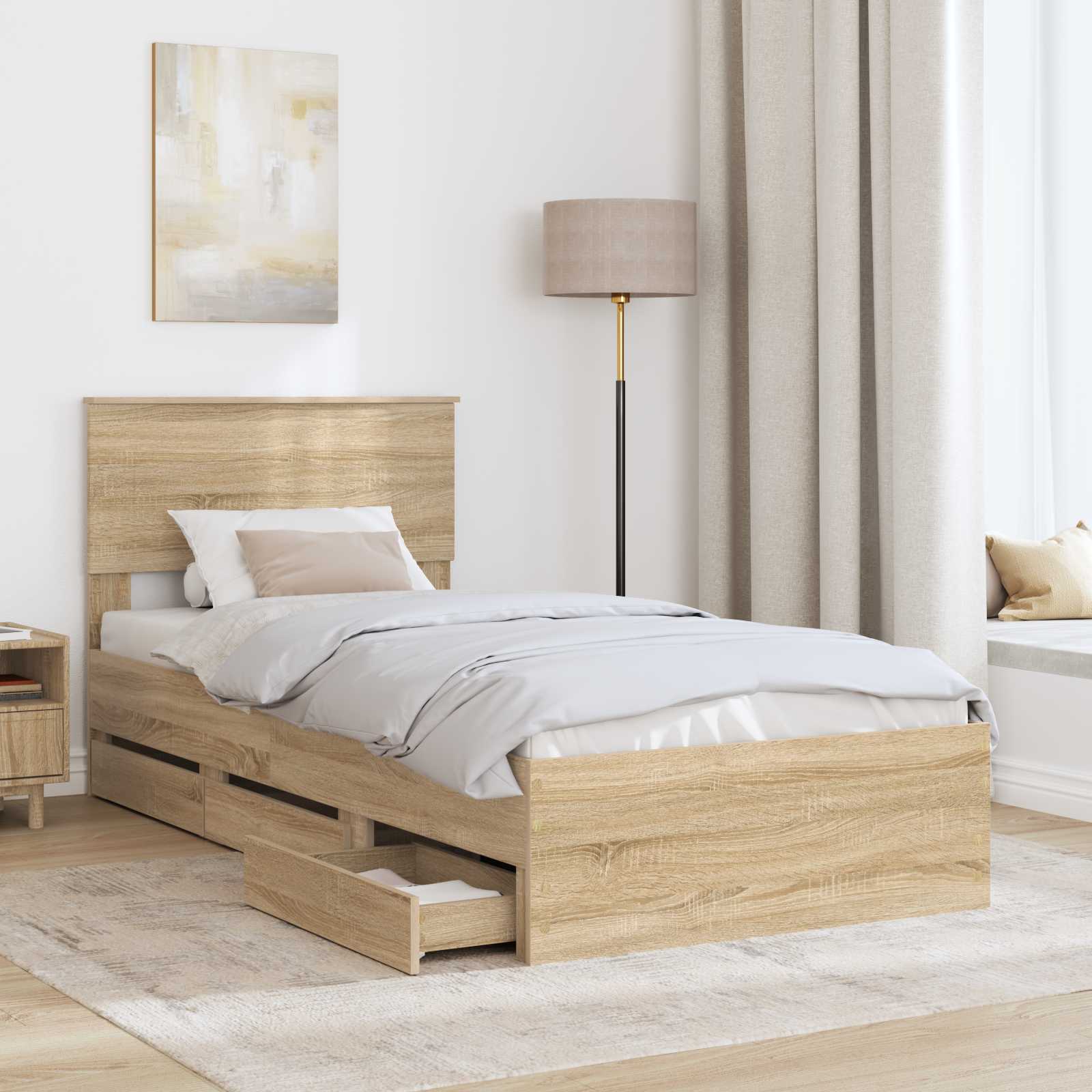 Bettrahmen Sonoma-Eiche 75 x 190 cm Ingenieurs Holz