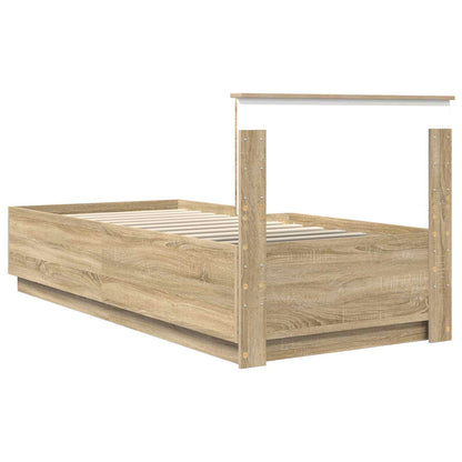 Bettrahmen mit Kopfteil Sonoma-Eiche 70 x 190 cm Holzwerkstoff