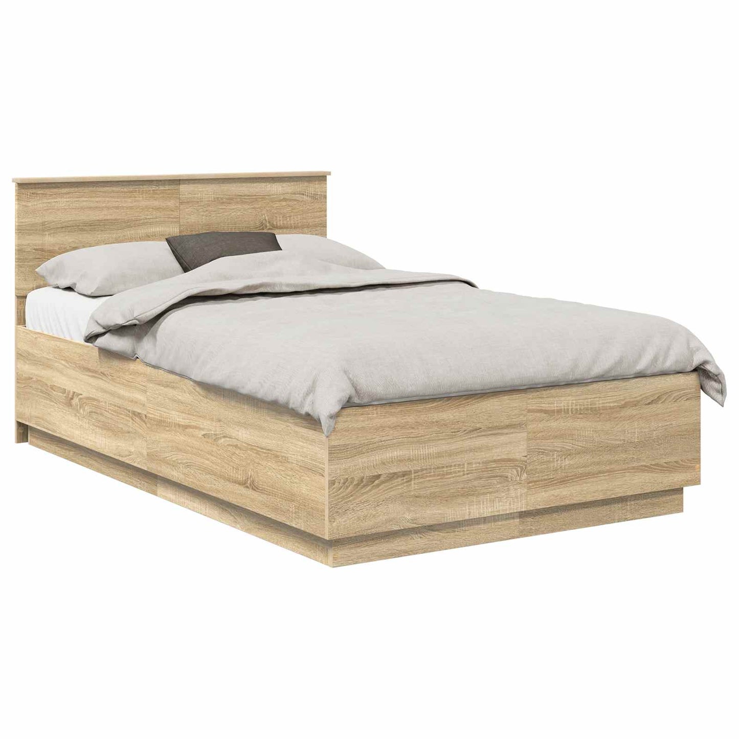 Bettrahmen mit Kopfteil Sonoma-Eiche 120 x 190 cm Holzwerkstoff