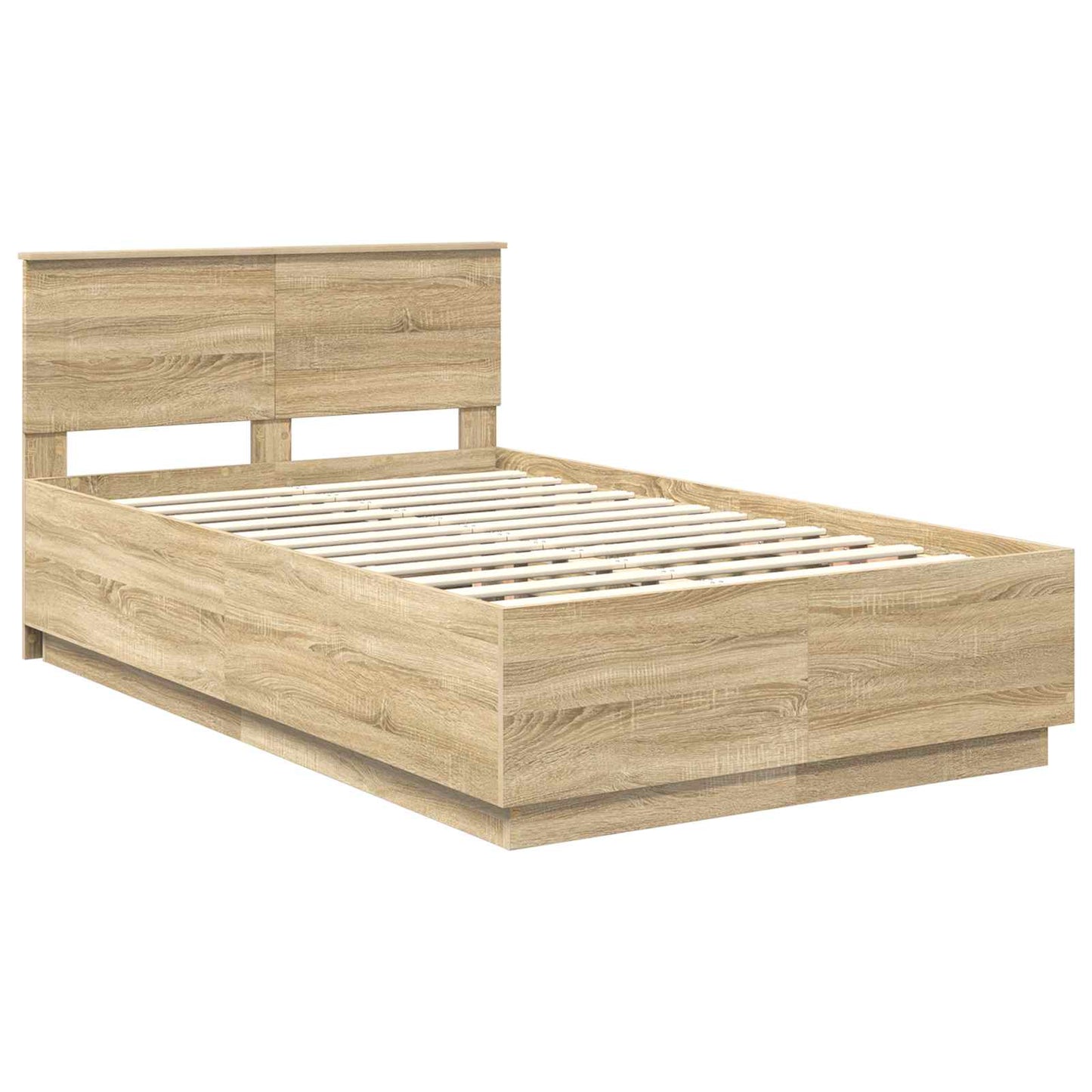 Bettrahmen mit Kopfteil Sonoma-Eiche 120 x 190 cm Holzwerkstoff