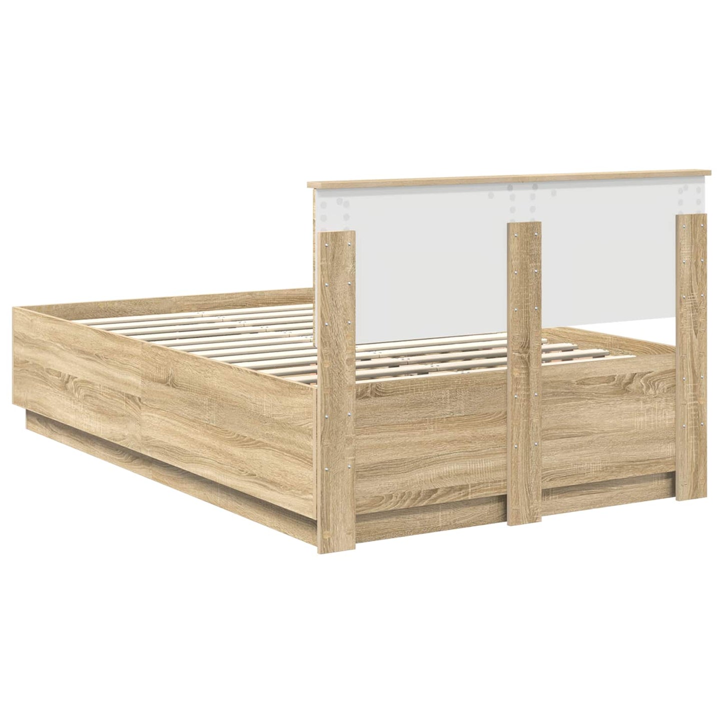 Bettrahmen mit Kopfteil Sonoma-Eiche 120 x 190 cm Holzwerkstoff