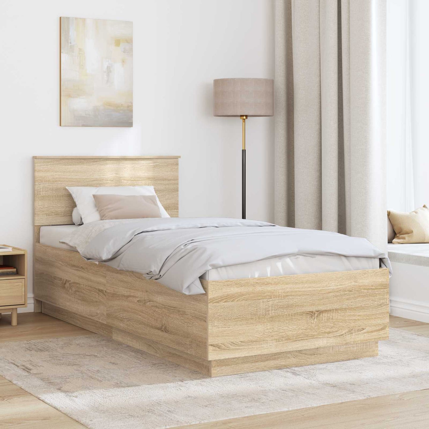 Bettrahmen mit Kopfteil Sonoma-Eiche 70 x 190 cm Holzwerkstoff