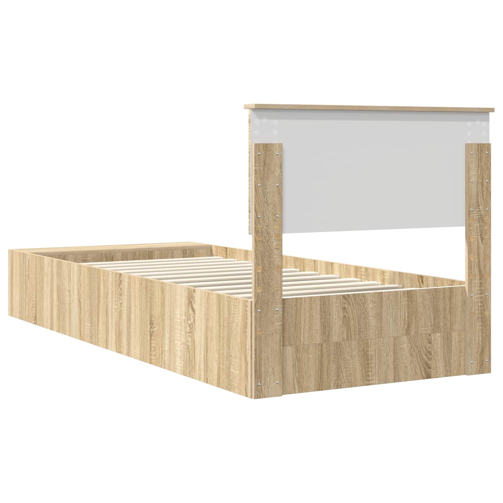 Bettrahmen mit Regal Sonoma-Eiche 75 x 190 cm Holzwerkstoff