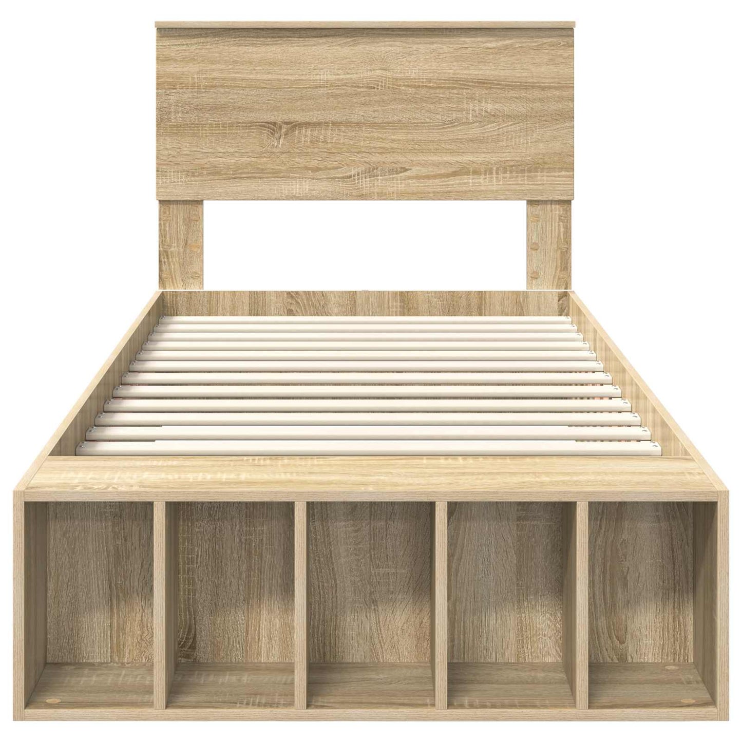 Bettrahmen mit Regal Sonoma-Eiche 75 x 190 cm Holzwerkstoff