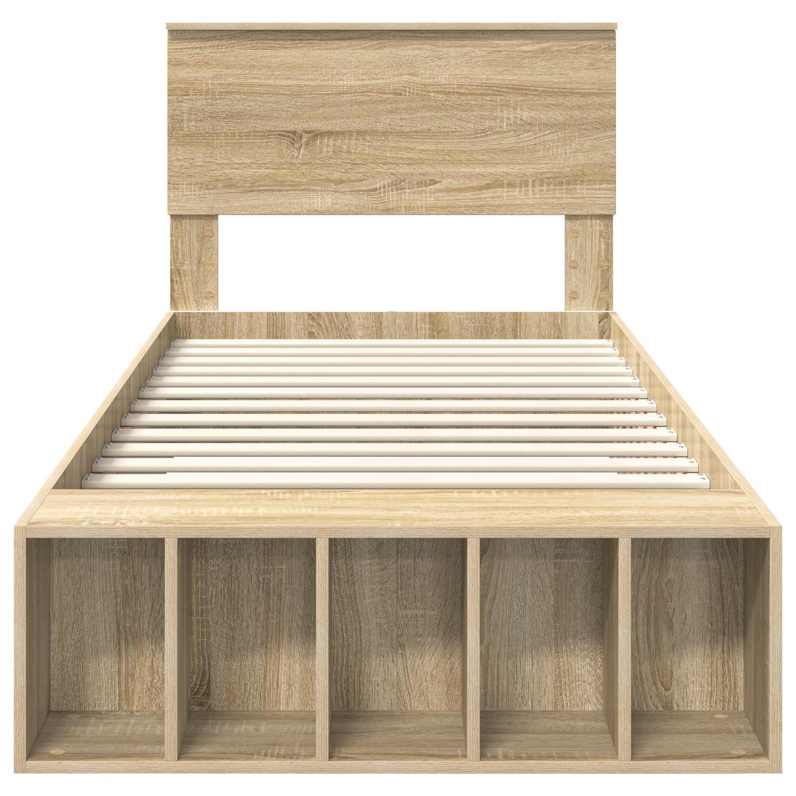 Bettrahmen mit Regal Sonoma-Eiche 75 x 190 cm Holzwerkstoff