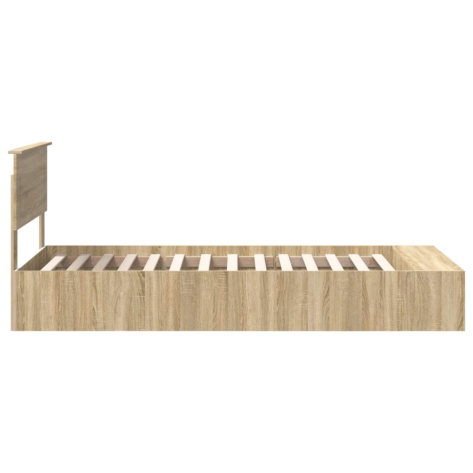 Bettrahmen mit Regal Sonoma-Eiche 75 x 190 cm Holzwerkstoff