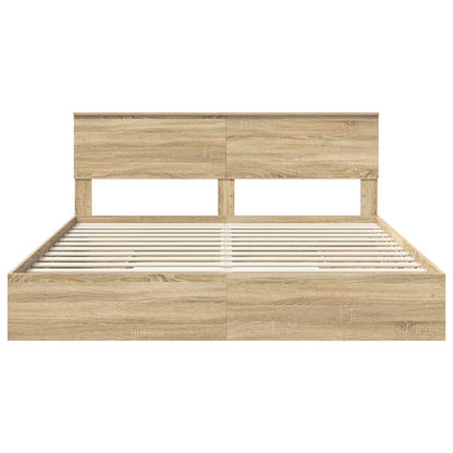 Aufbewahrungsbett Sonoma-Eiche 180 x 200 cm Holzwerkstoff