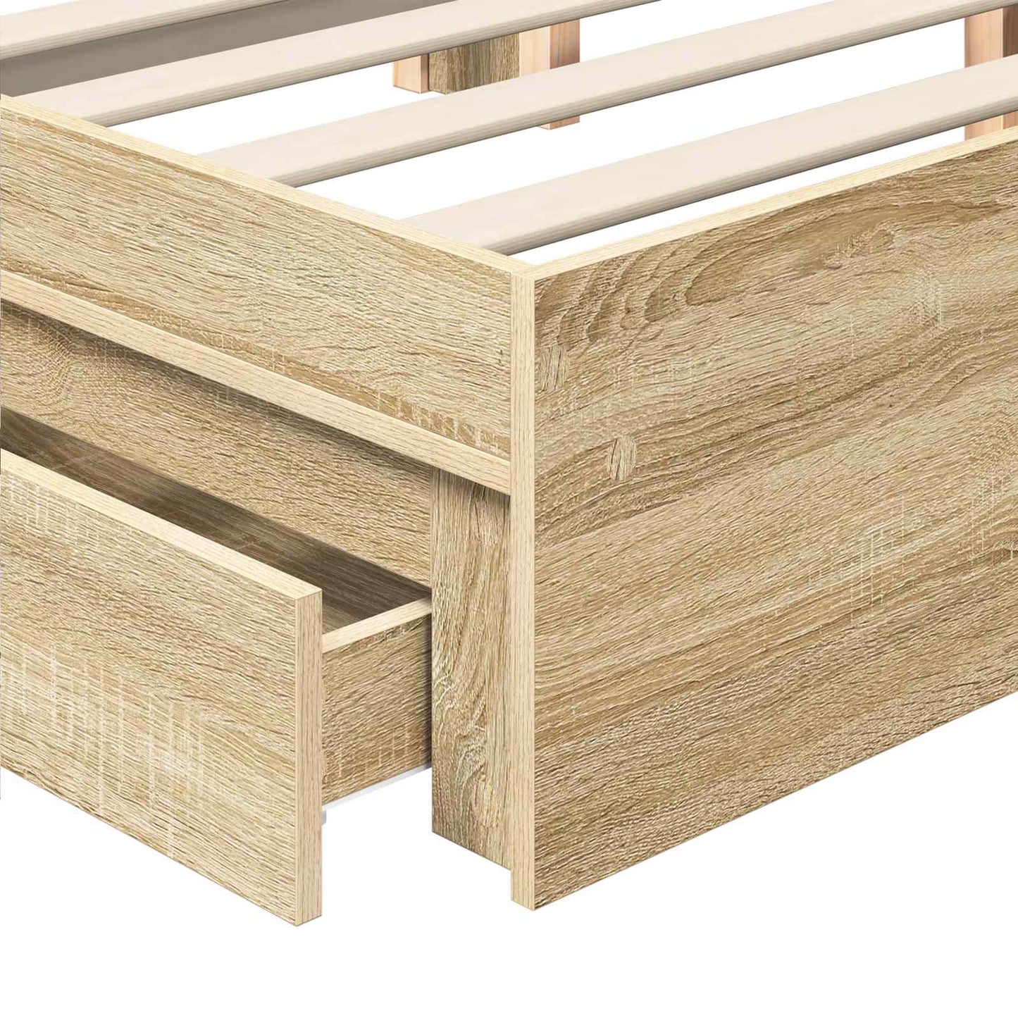 Aufbewahrungsbett Sonoma-Eiche 160 x 200 cm Holzwerkstoff