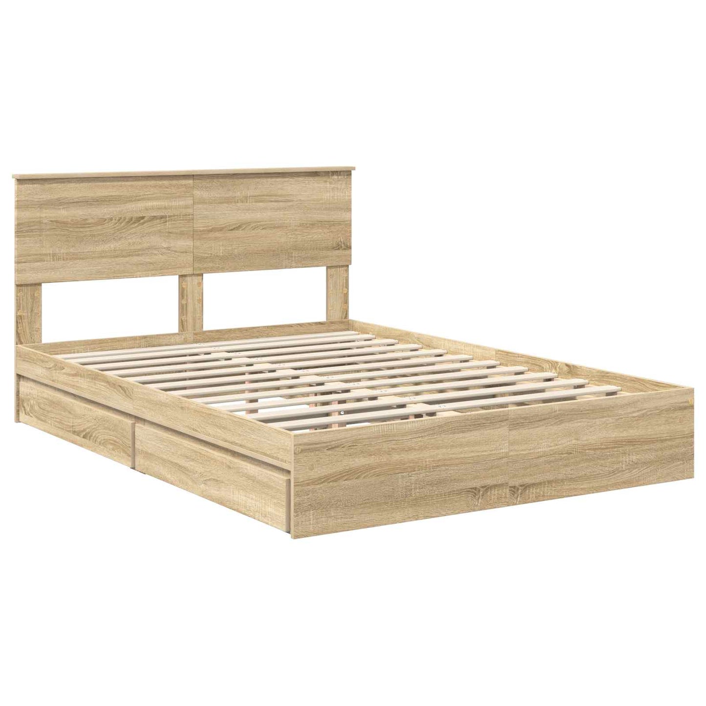 Aufbewahrungsbett Sonoma-Eiche 140 x 190 cm Holzwerkstoff