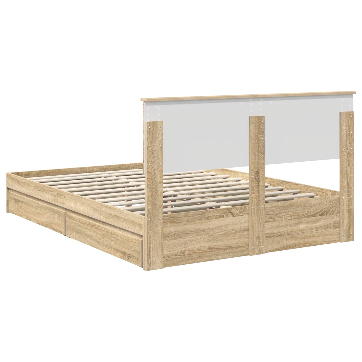 Aufbewahrungsbett Sonoma-Eiche 140 x 190 cm Holzwerkstoff
