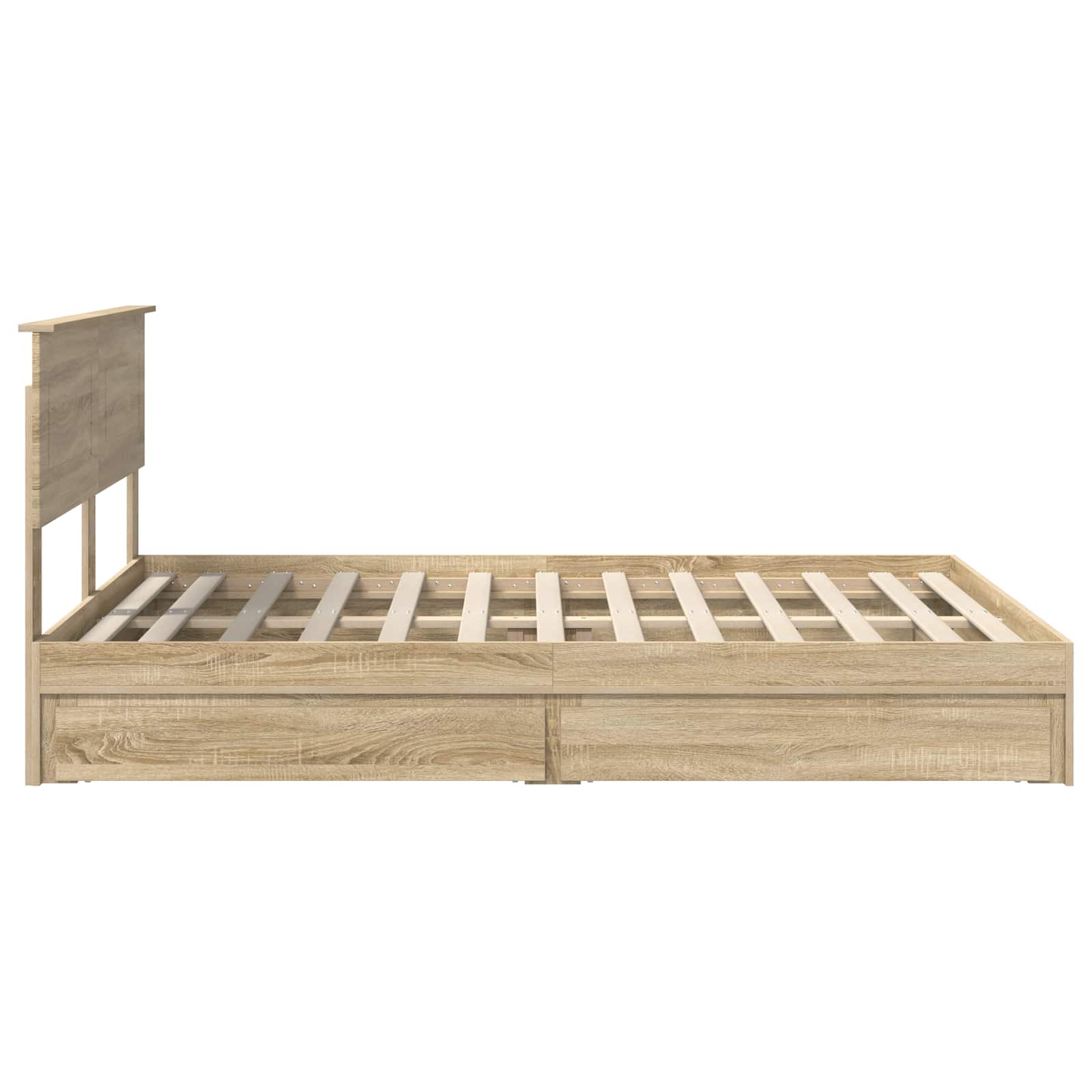 Aufbewahrungsbett Sonoma-Eiche 140 x 190 cm Holzwerkstoff