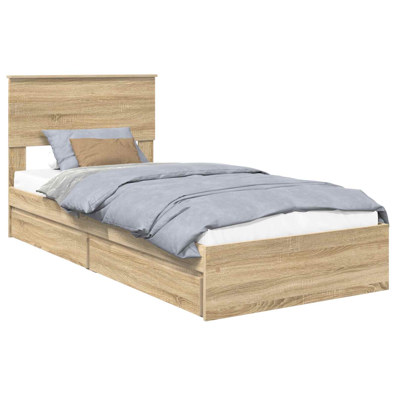 Aufbewahrungsbett Sonoma-Eiche 75 x 190 cm Holzwerkstoff