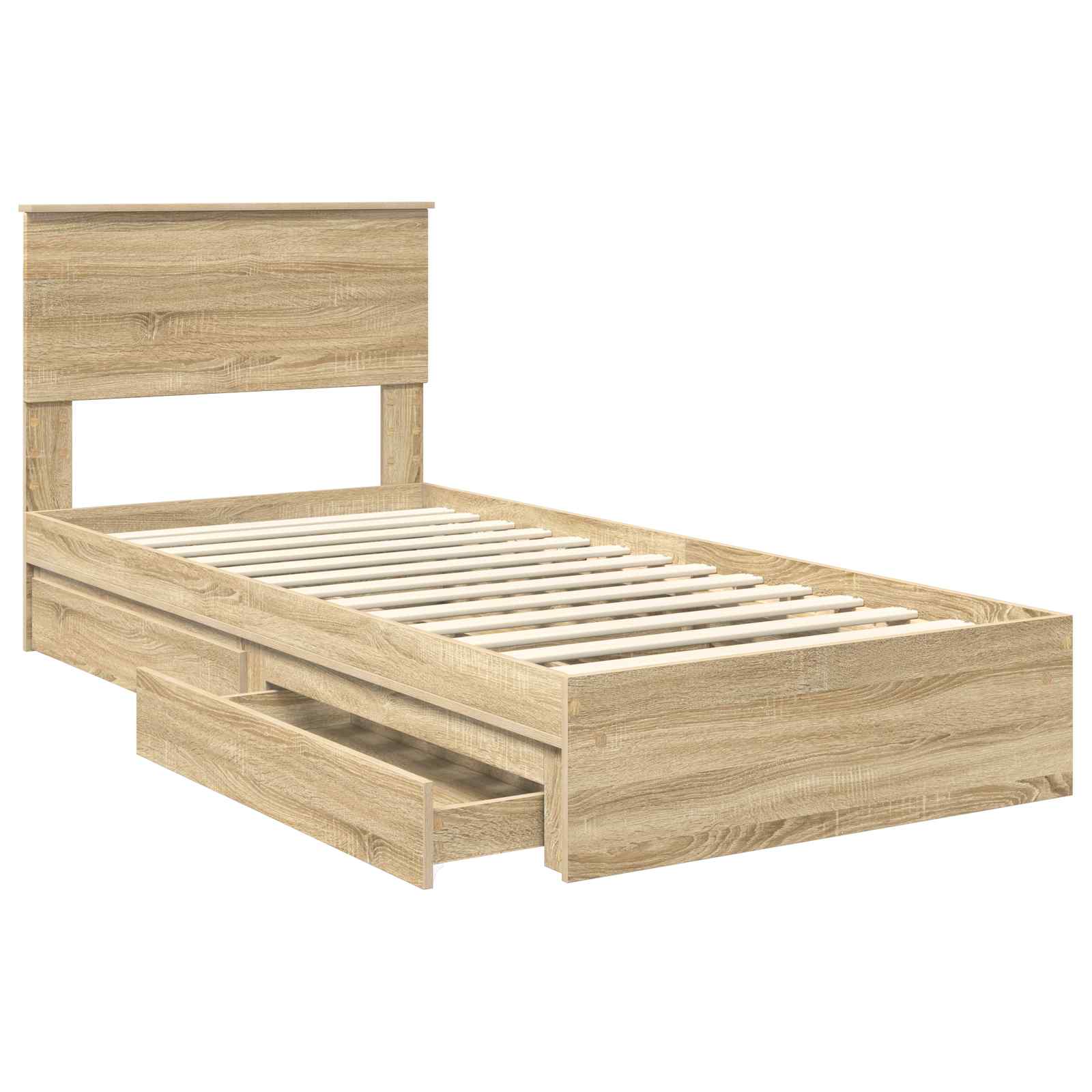 Aufbewahrungsbett Sonoma-Eiche 75 x 190 cm Holzwerkstoff