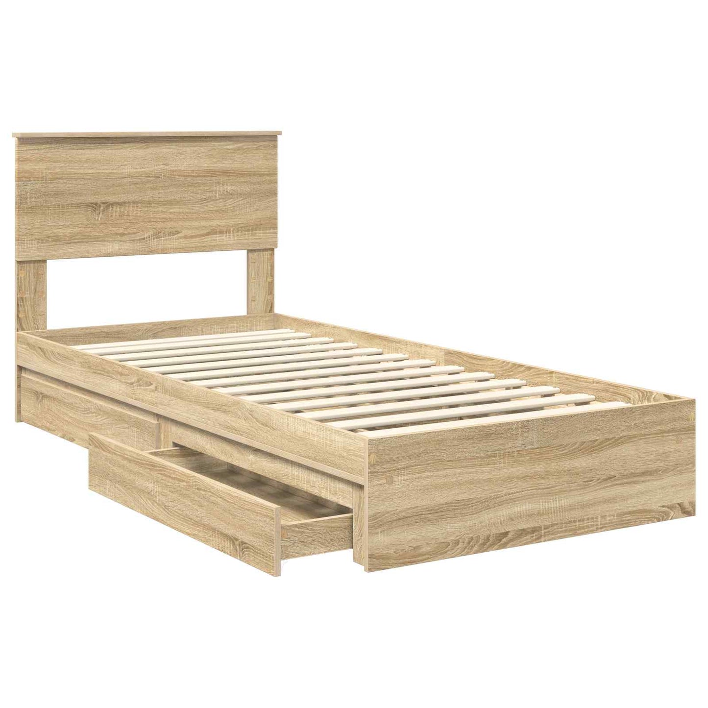 Aufbewahrungsbett Sonoma-Eiche 75 x 190 cm Holzwerkstoff