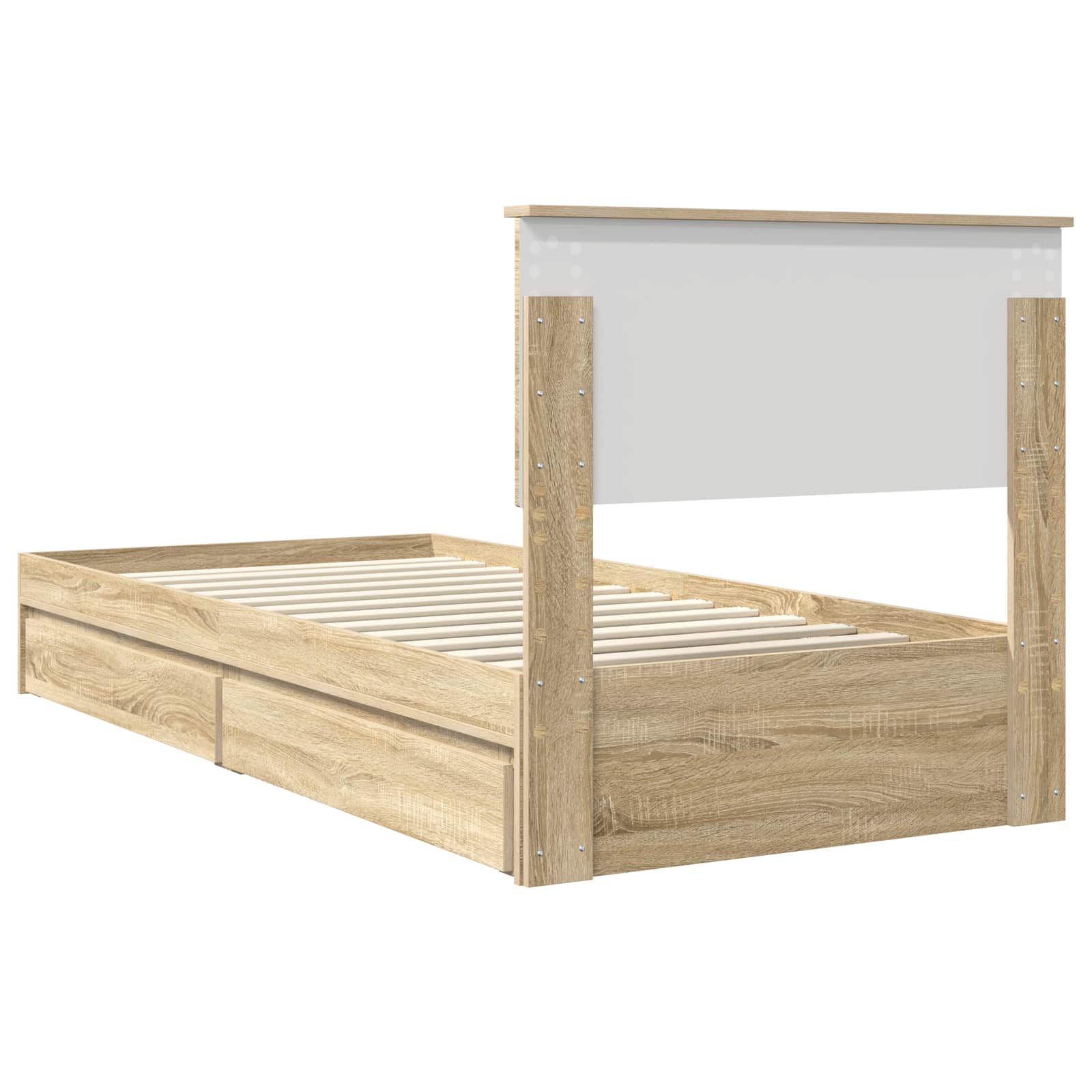 Aufbewahrungsbett Sonoma-Eiche 75 x 190 cm Holzwerkstoff