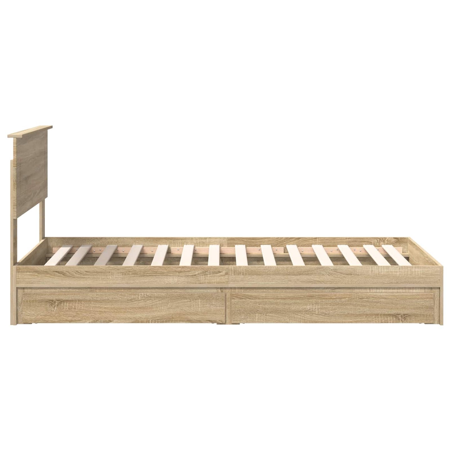Aufbewahrungsbett Sonoma-Eiche 75 x 190 cm Holzwerkstoff