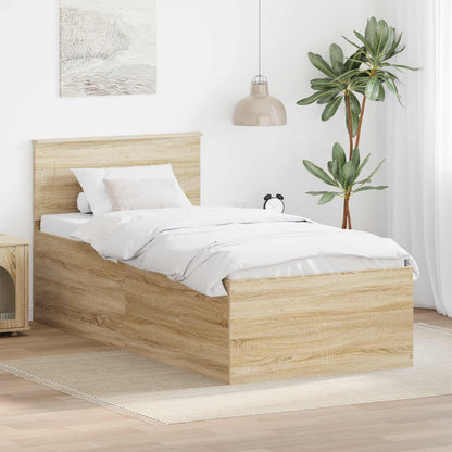 Bettrahmen mit Kopfteil Sonoma-Eiche 75 x 190 cm Holzwerkstoff