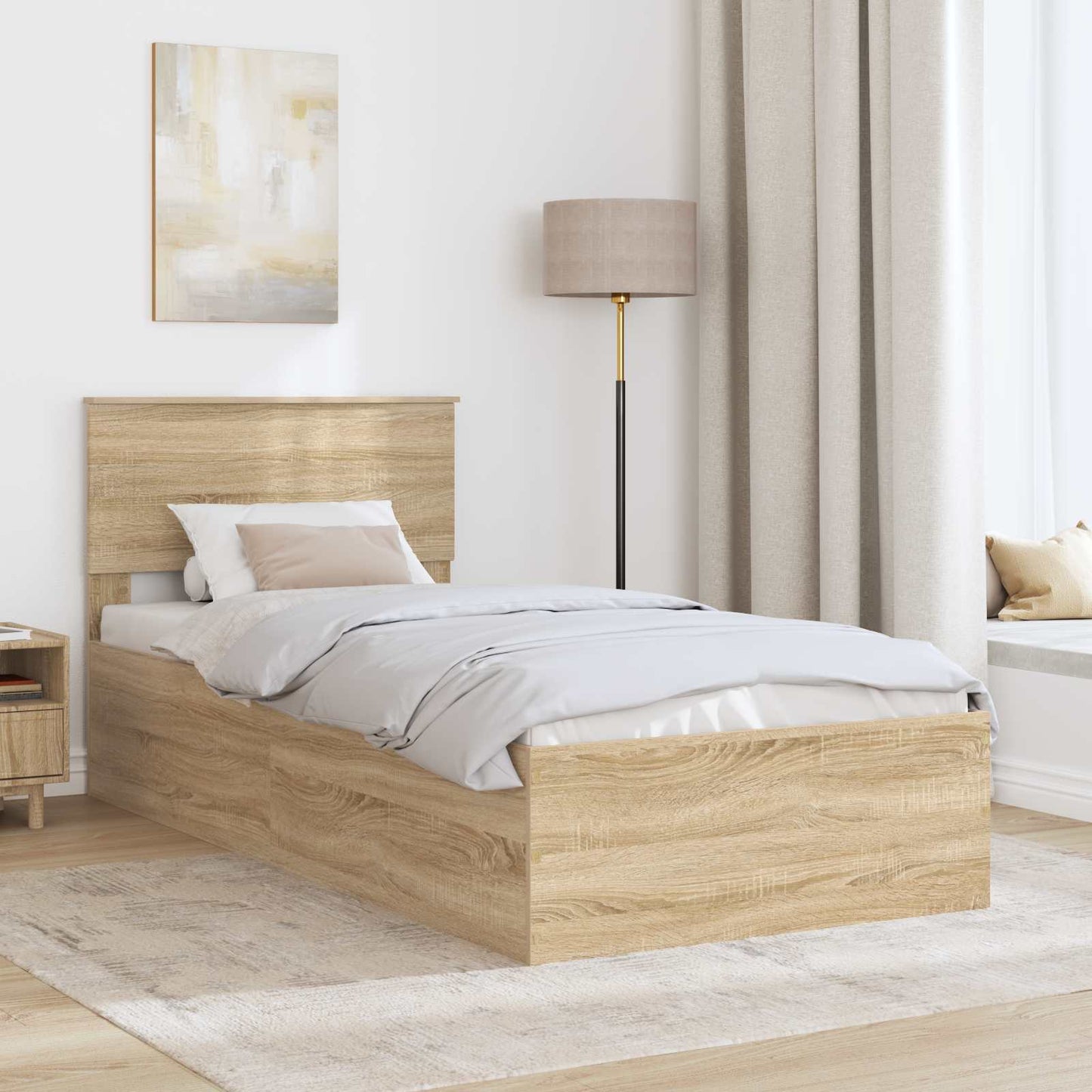 Bettrahmen mit Kopfteil Sonoma-Eiche 75 x 190 cm Holzwerkstoff