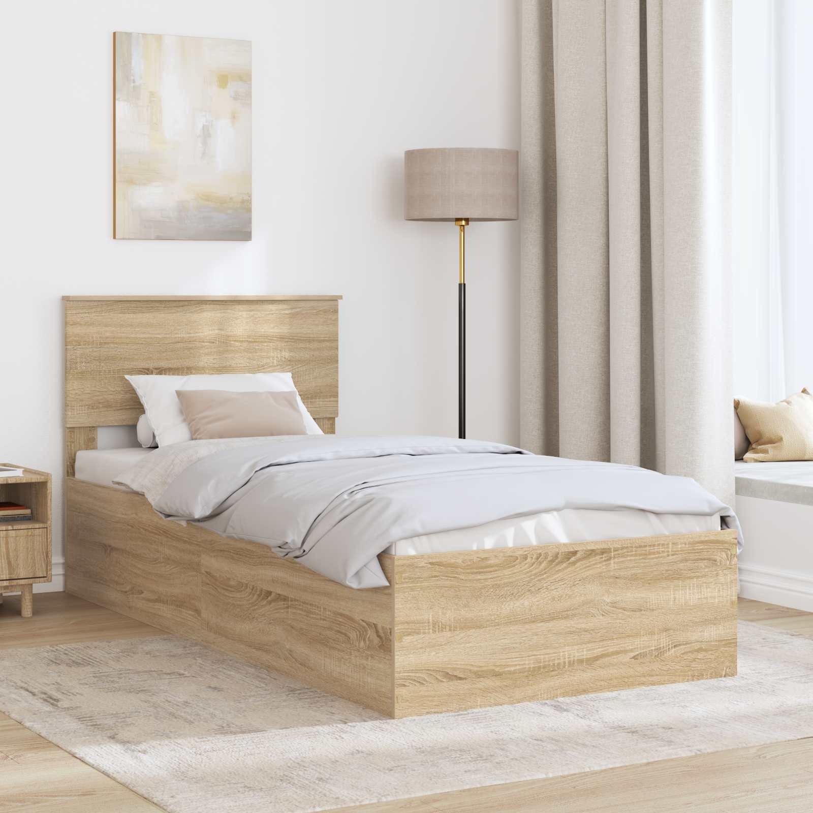 Bettrahmen mit Kopfteil Sonoma-Eiche 75 x 190 cm Holzwerkstoff