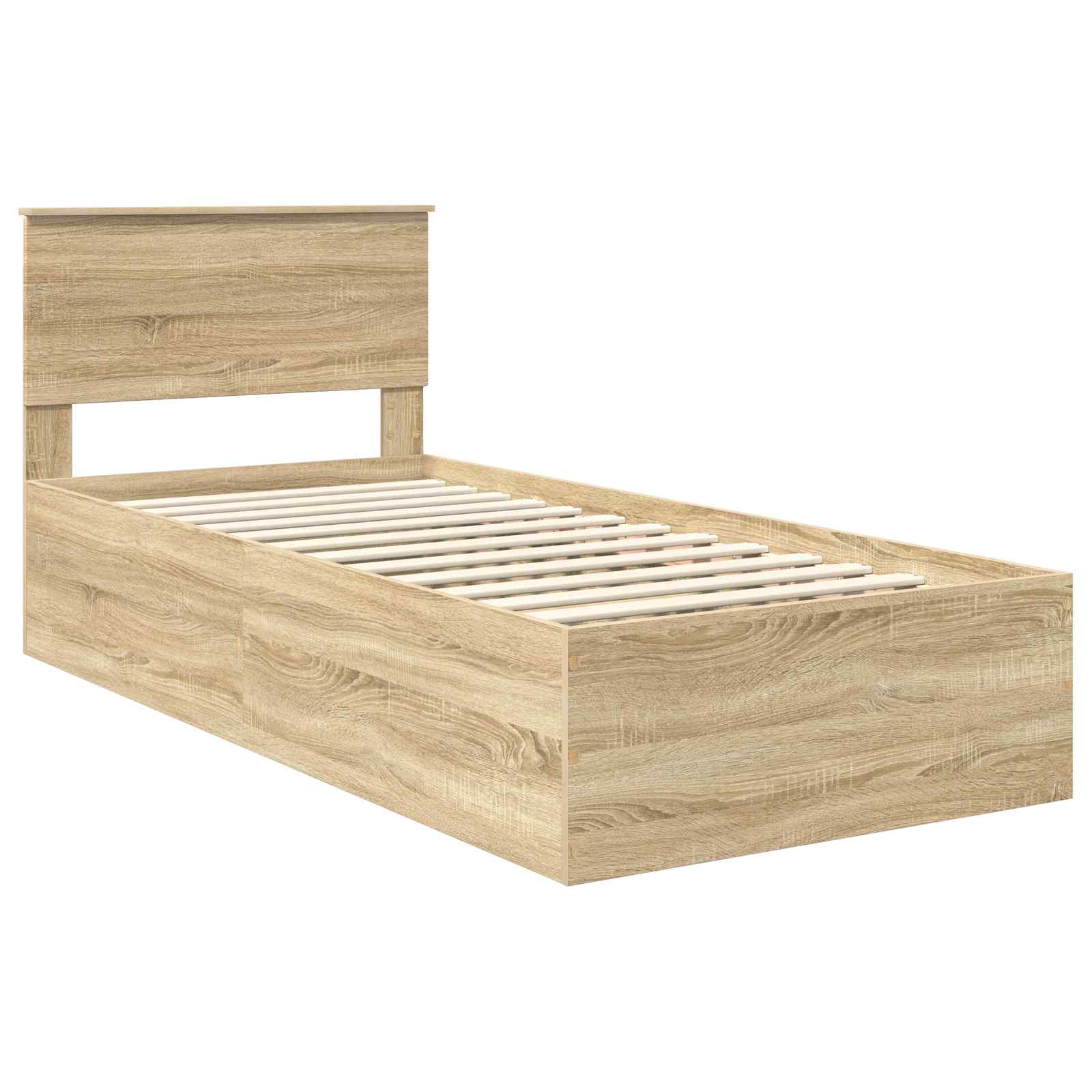 Bettrahmen mit Kopfteil Sonoma-Eiche 75 x 190 cm Holzwerkstoff