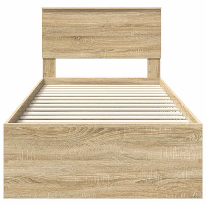 Bettrahmen mit Kopfteil Sonoma-Eiche 75 x 190 cm Holzwerkstoff