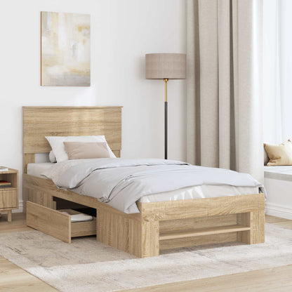 Bettrahmen Sonoma-Eiche 75 x 190 cm Holzwerkstoff