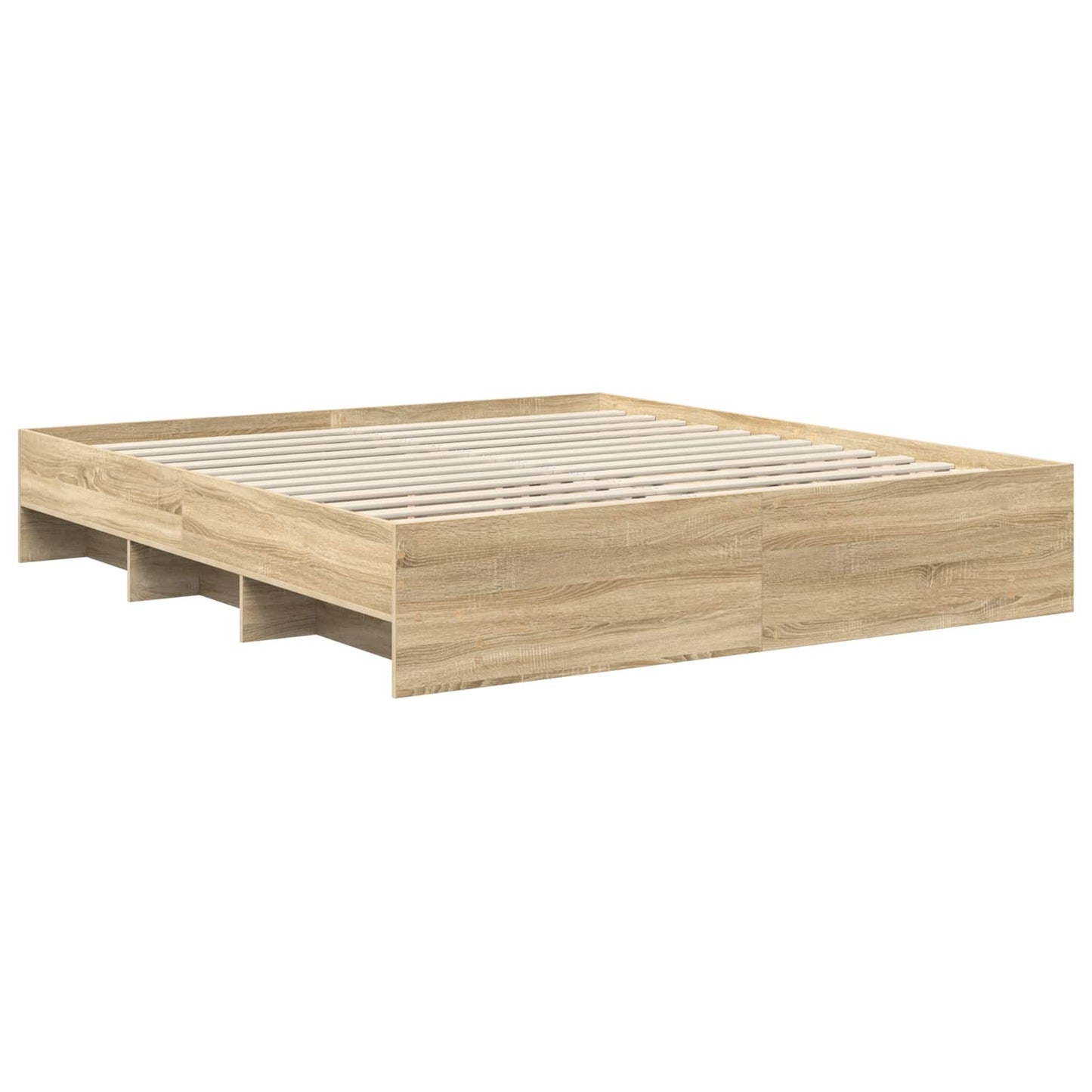 Bettrahmen mit Kopfteil Sonoma-Eiche 200 x 200 cm Holzwerkstoff