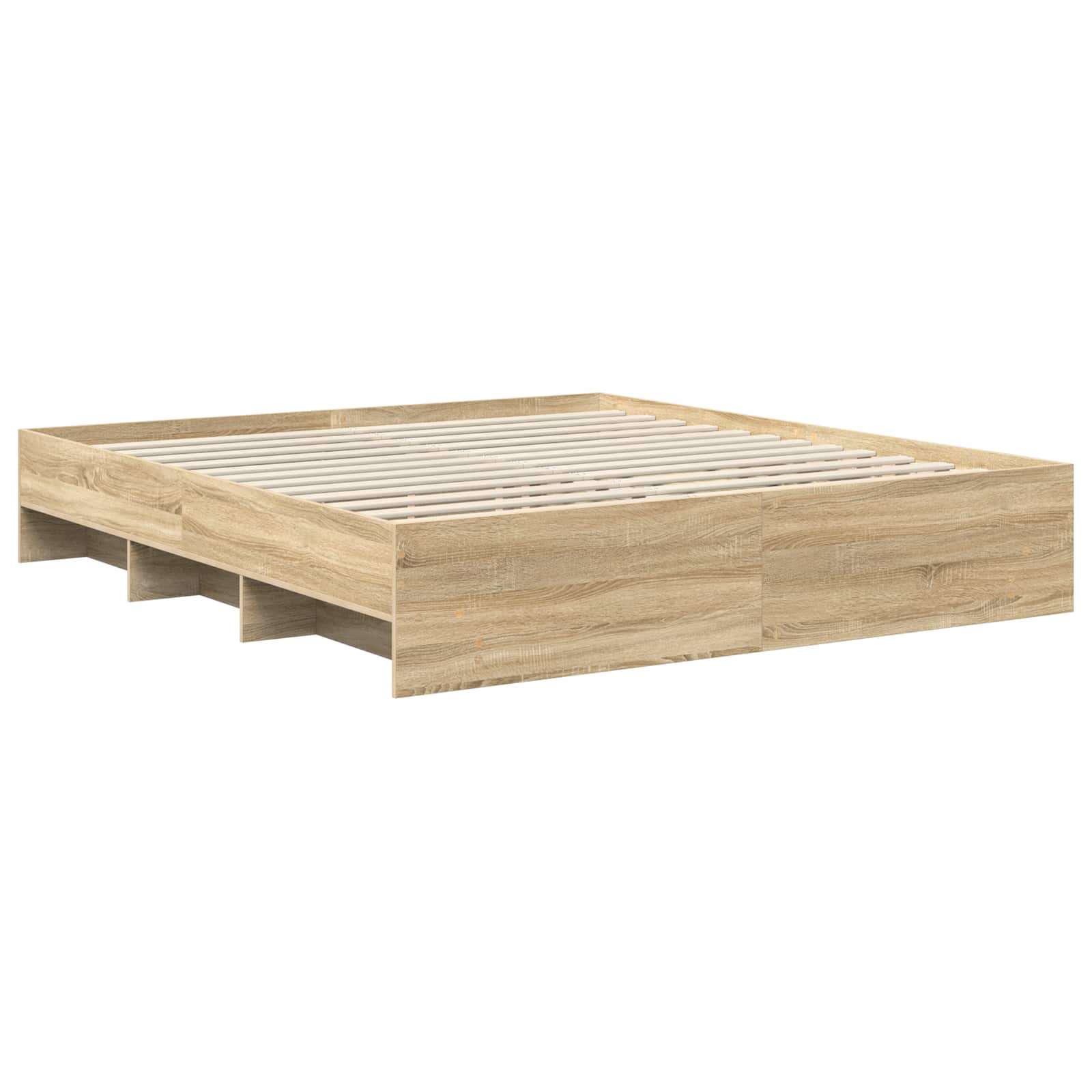 Bettrahmen mit Kopfteil Sonoma-Eiche 200 x 200 cm Holzwerkstoff