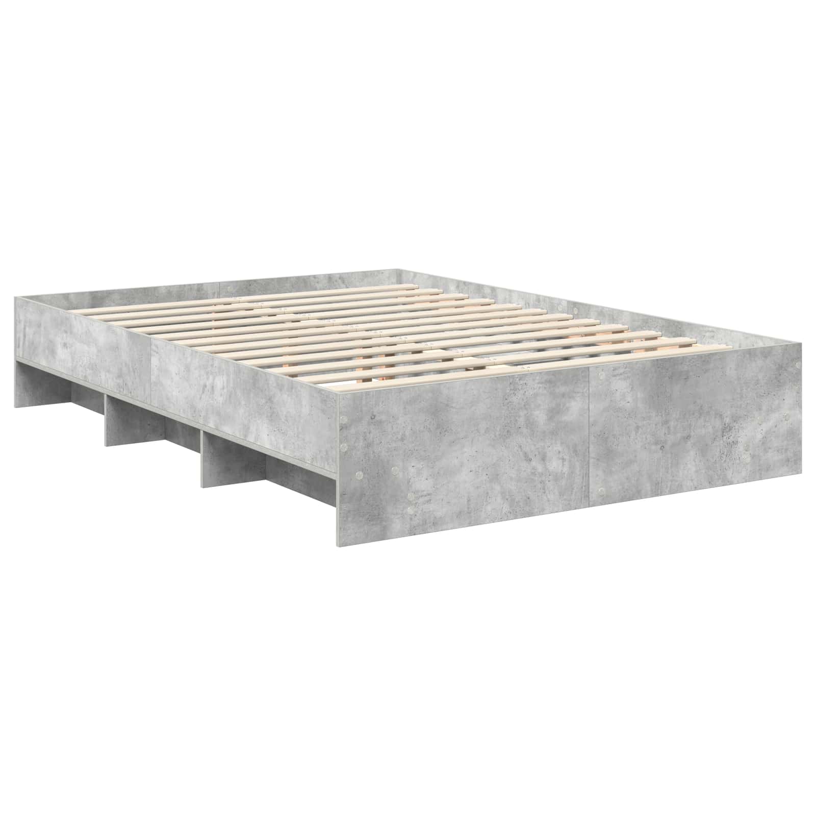 Bettrahmen mit Kopfteil Beton Grau 160 x 200 cm Holzwerkstoff