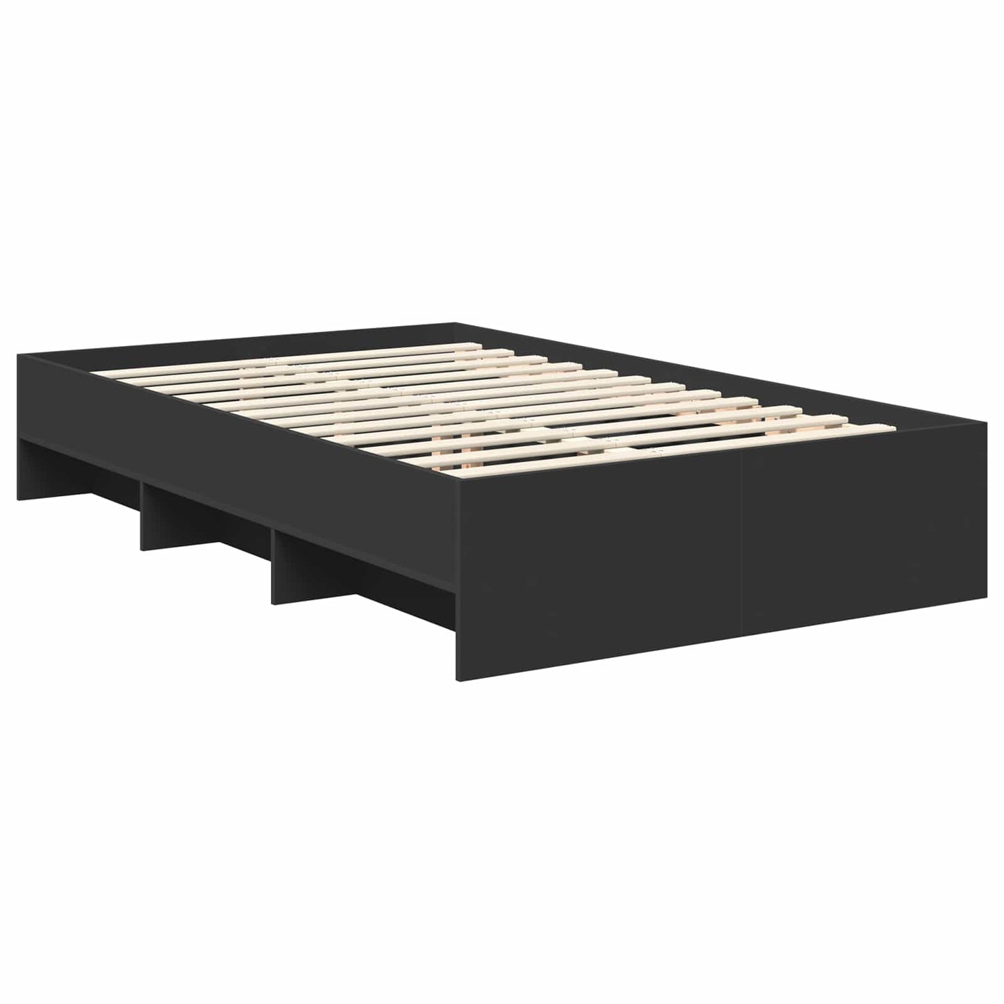Bettrahmen mit Kopfteil Schwarz 120 x 123 cm Holzwerkstoff