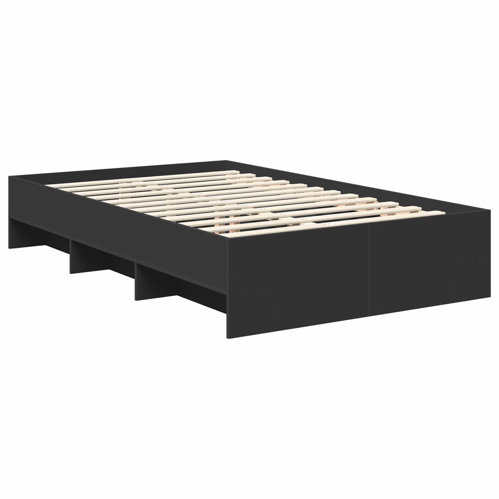Bettrahmen mit Kopfteil Schwarz 120 x 123 cm Holzwerkstoff