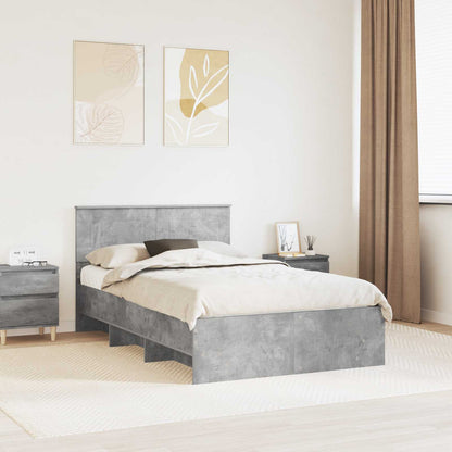 Bettrahmen Betongrau 120 x 190 cm Holzwerkstoff