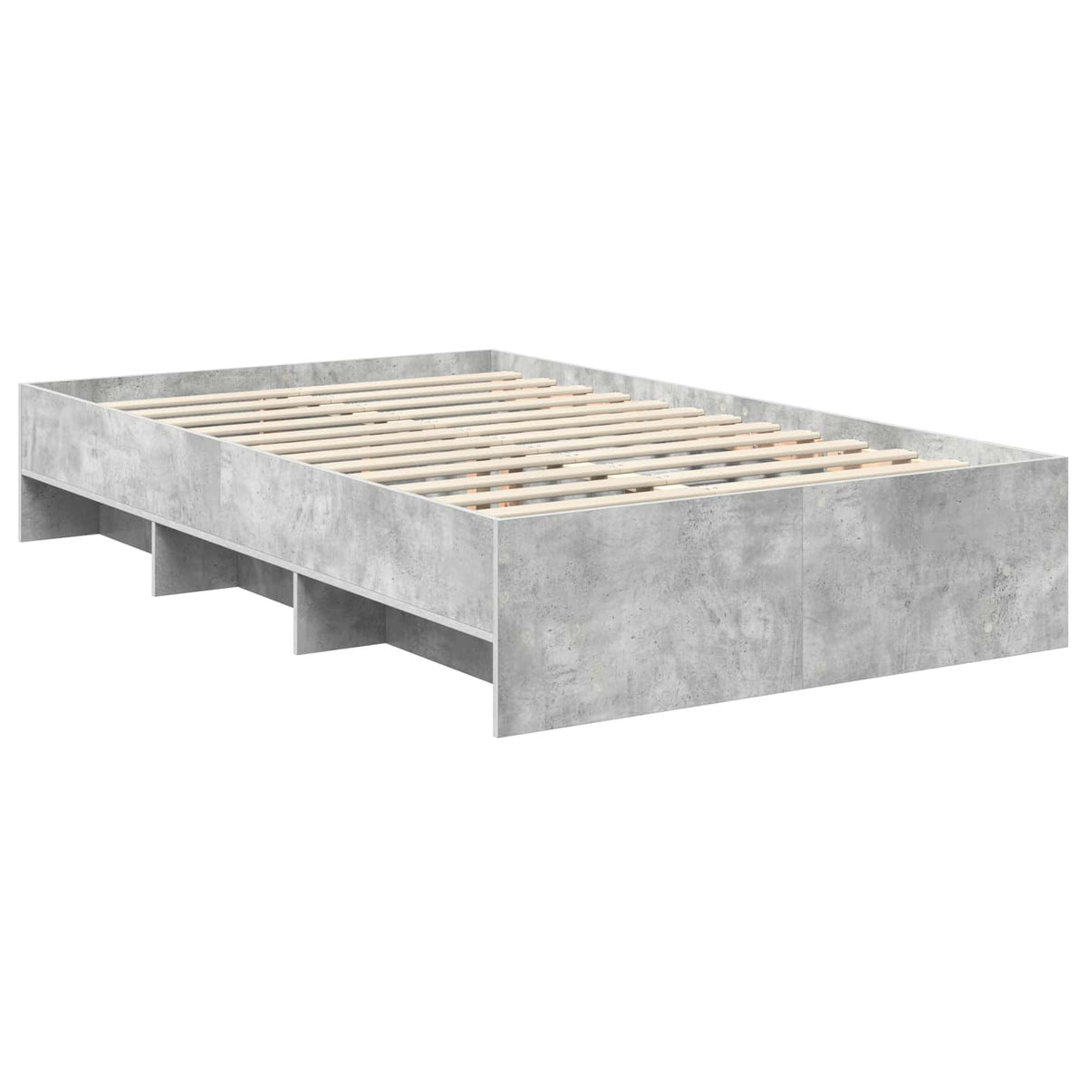 Bettrahmen Betongrau 120 x 190 cm Holzwerkstoff