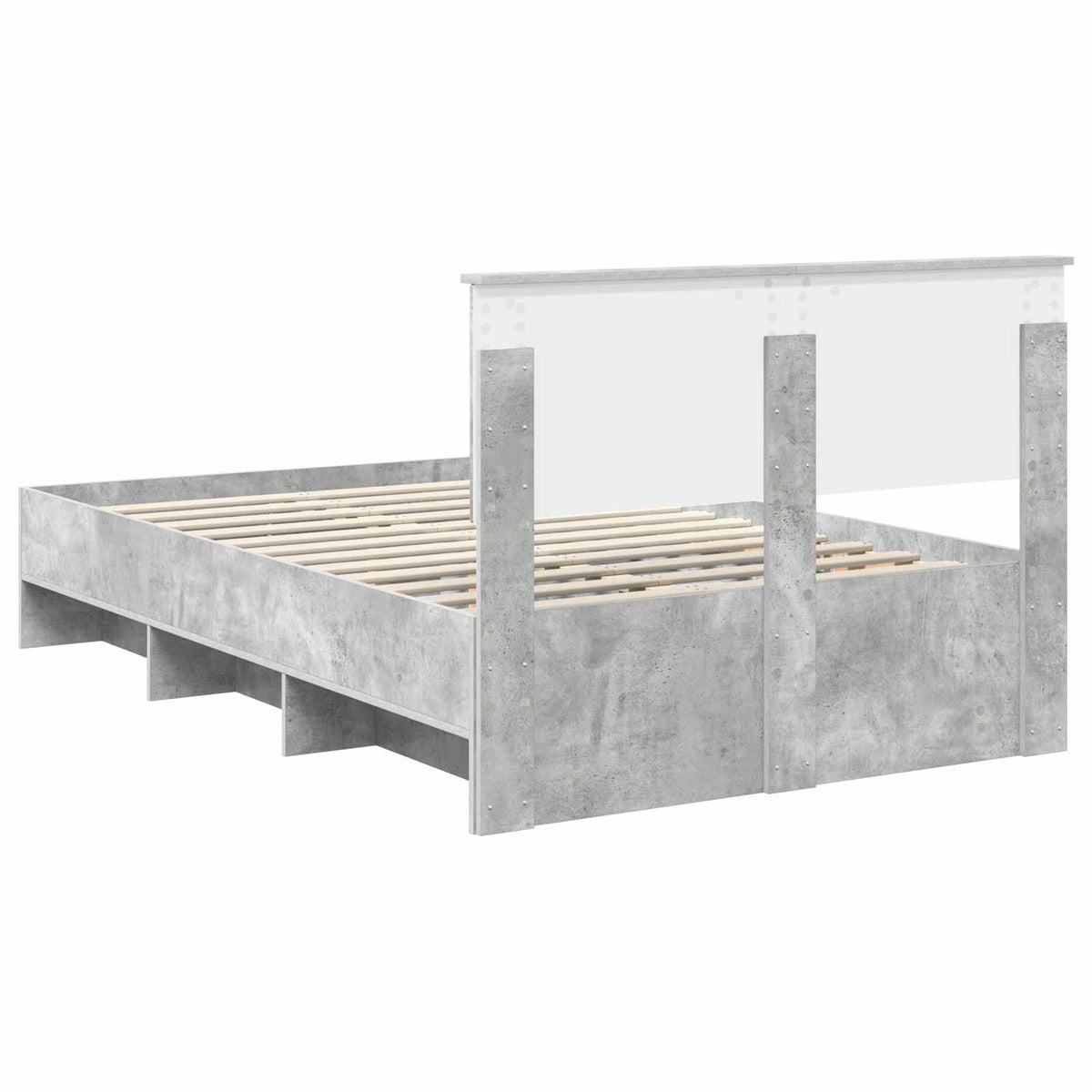 Bettrahmen Betongrau 120 x 190 cm Holzwerkstoff
