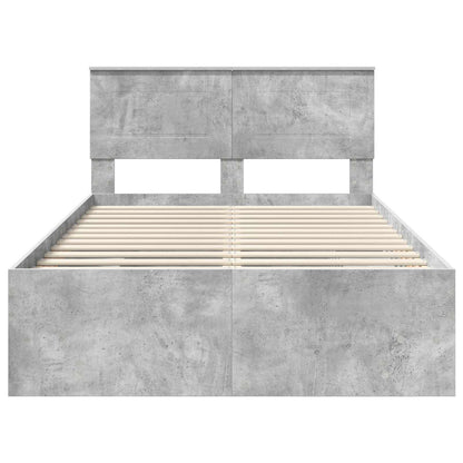 Bettrahmen Betongrau 120 x 190 cm Holzwerkstoff