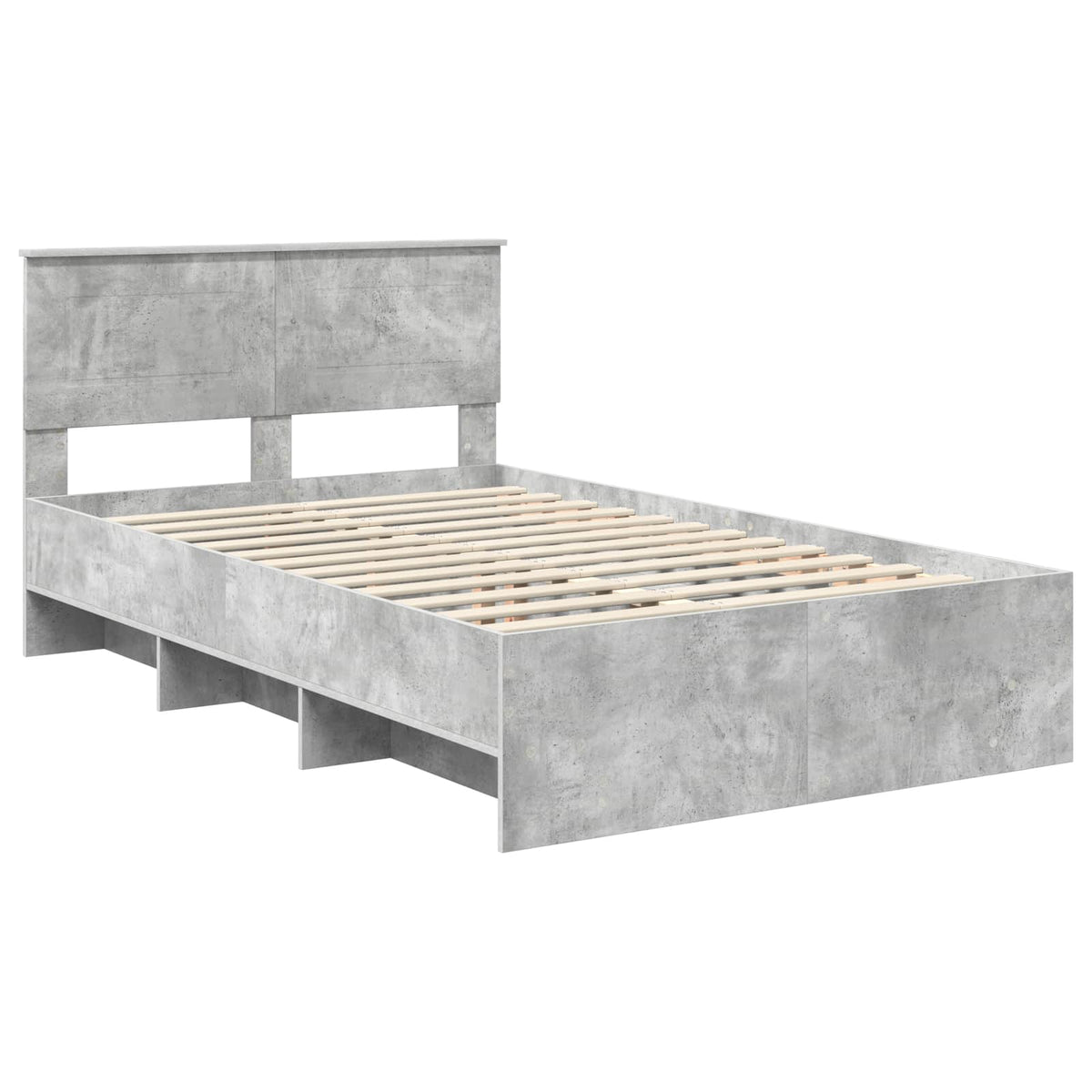 Bettrahmen Betongrau 120 x 200 cm Holzwerkstoff