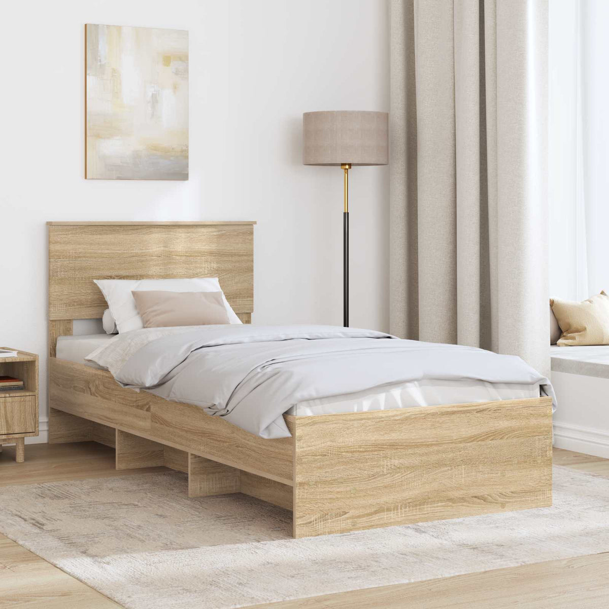 Bettrahmen Sonoma-Eiche 75 x 190 cm Holzwerkstoff