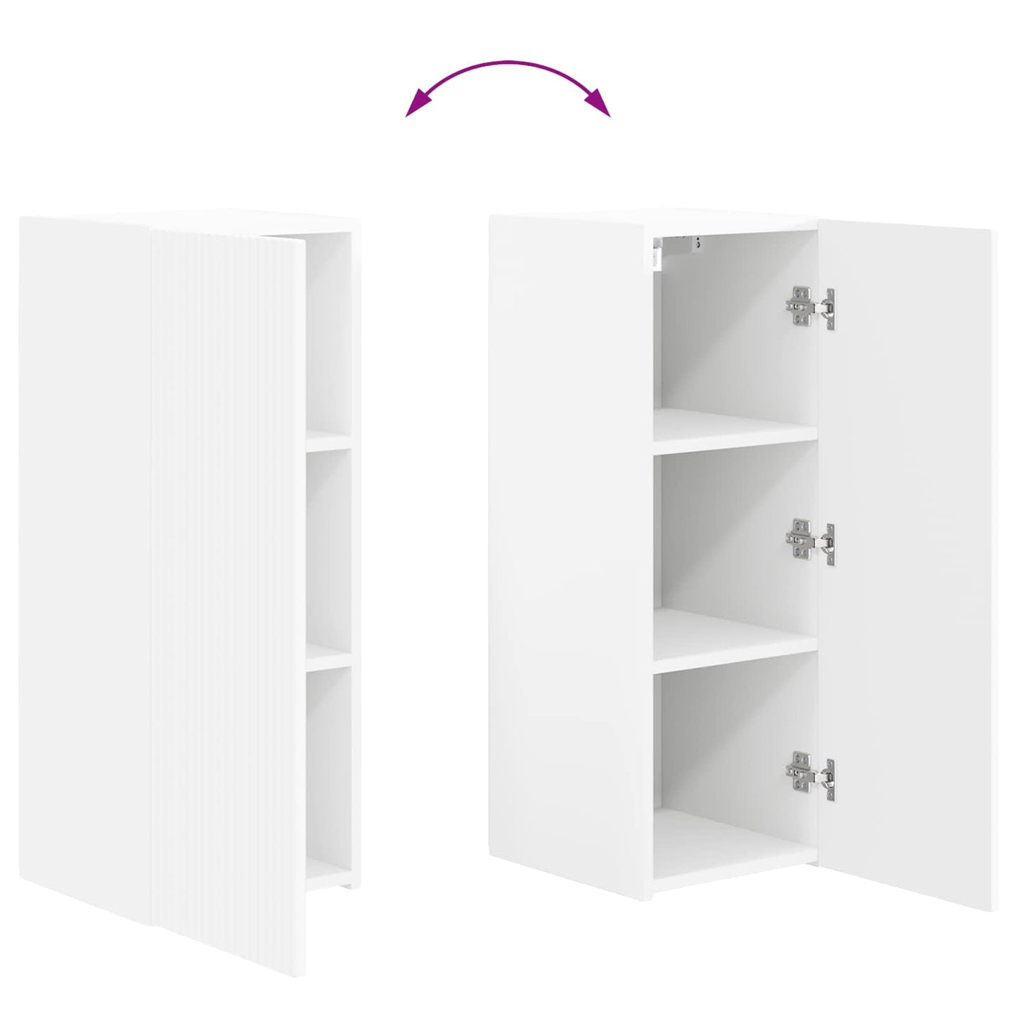 TV-Wandregal-Set 4 stk. Weiß Holzwerkstoff