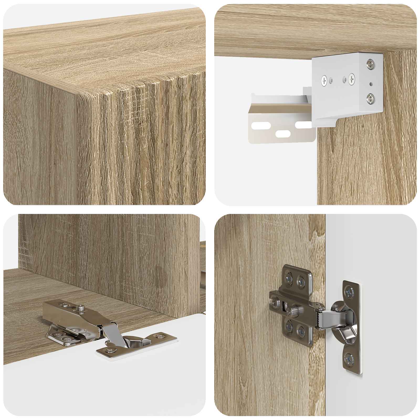 TV-Wandregal-Set 4 stk. Sonoma-Eiche Holzwerkstoff