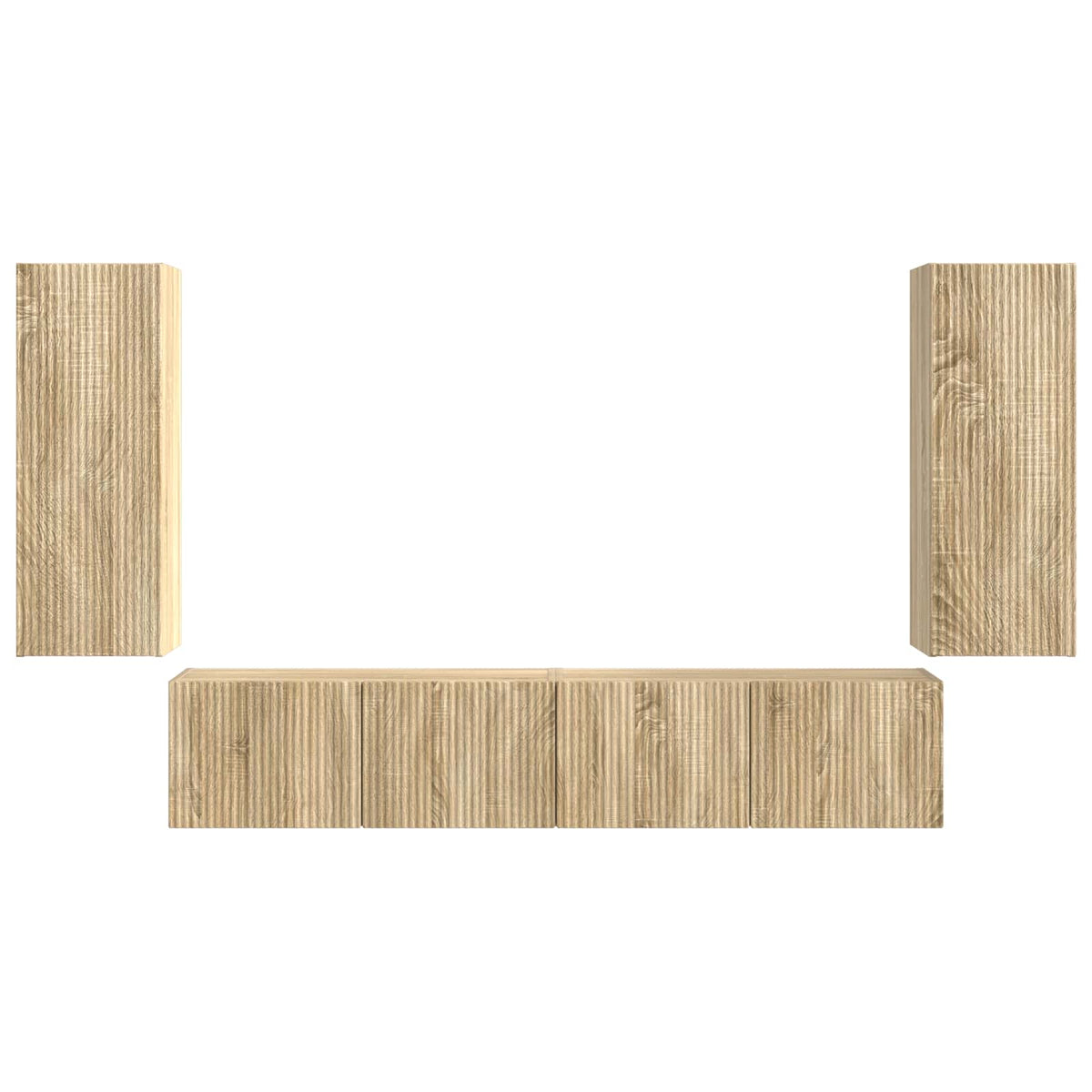 TV-Wandregal-Set 4 stk. Sonoma-Eiche Holzwerkstoff