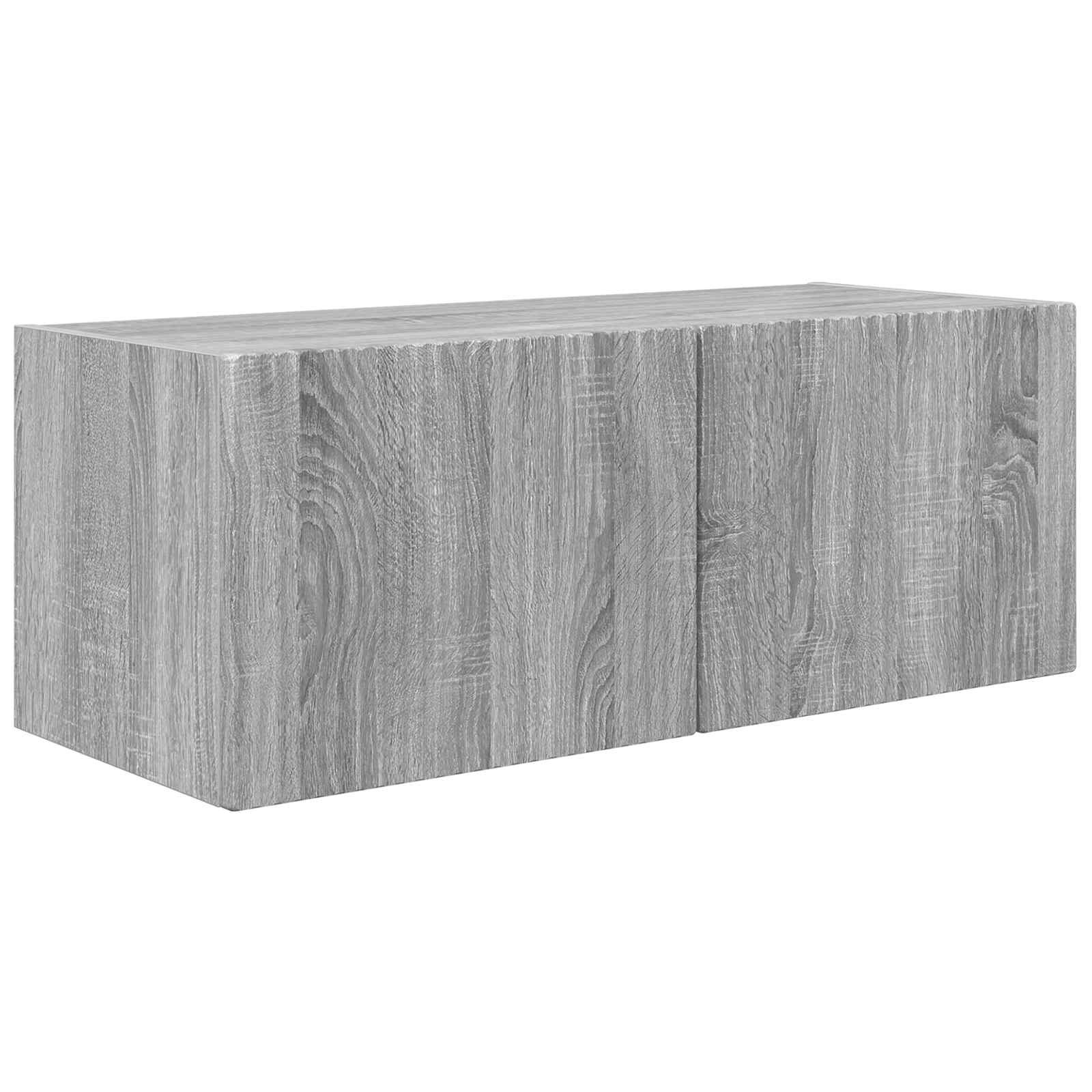 TV-Wandregal-Set Wandmontiert 4 pcs Graues Sonoma Holzwerkstoff