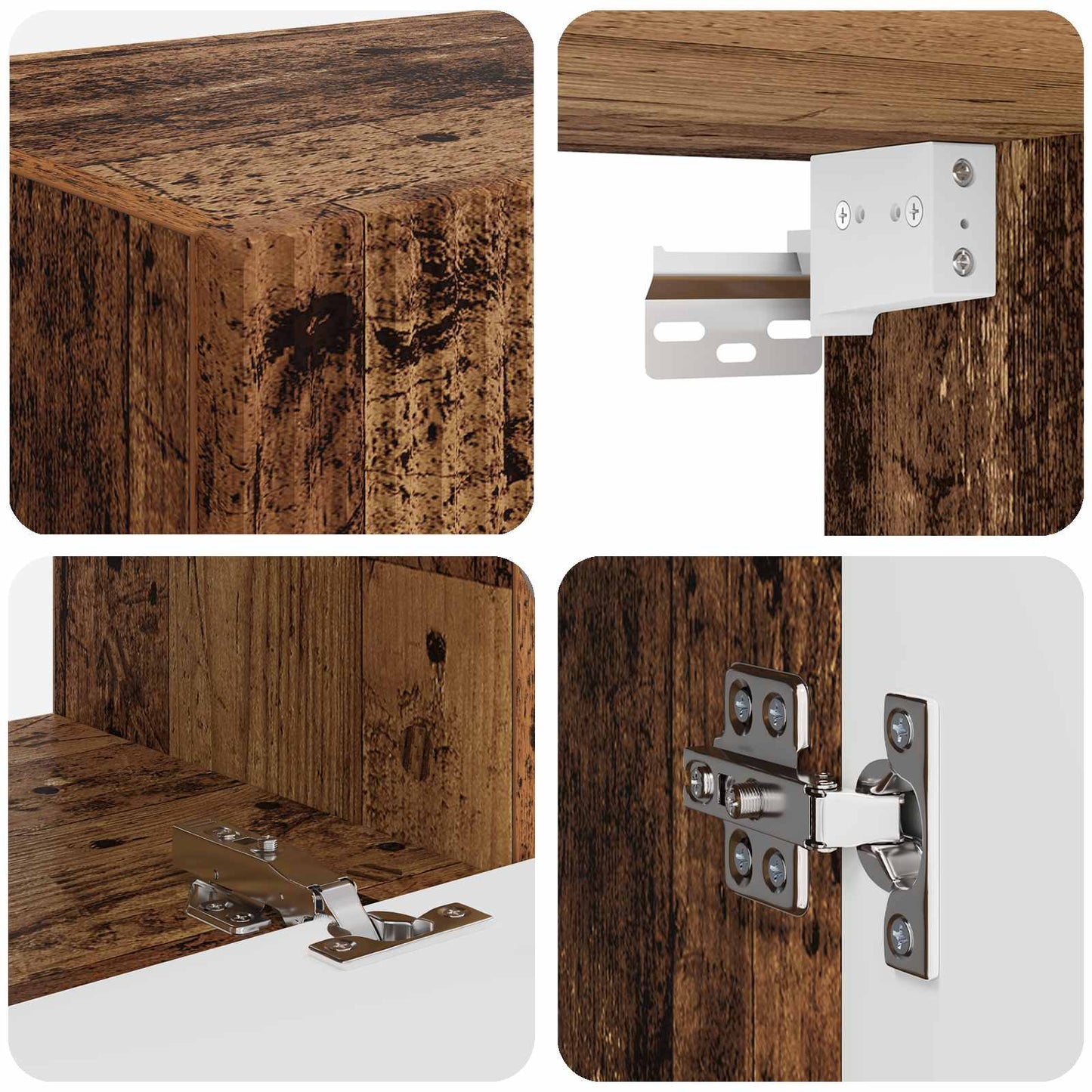 TV-Wandregal-Set 4 stk. Altholz Holzwerkstoff