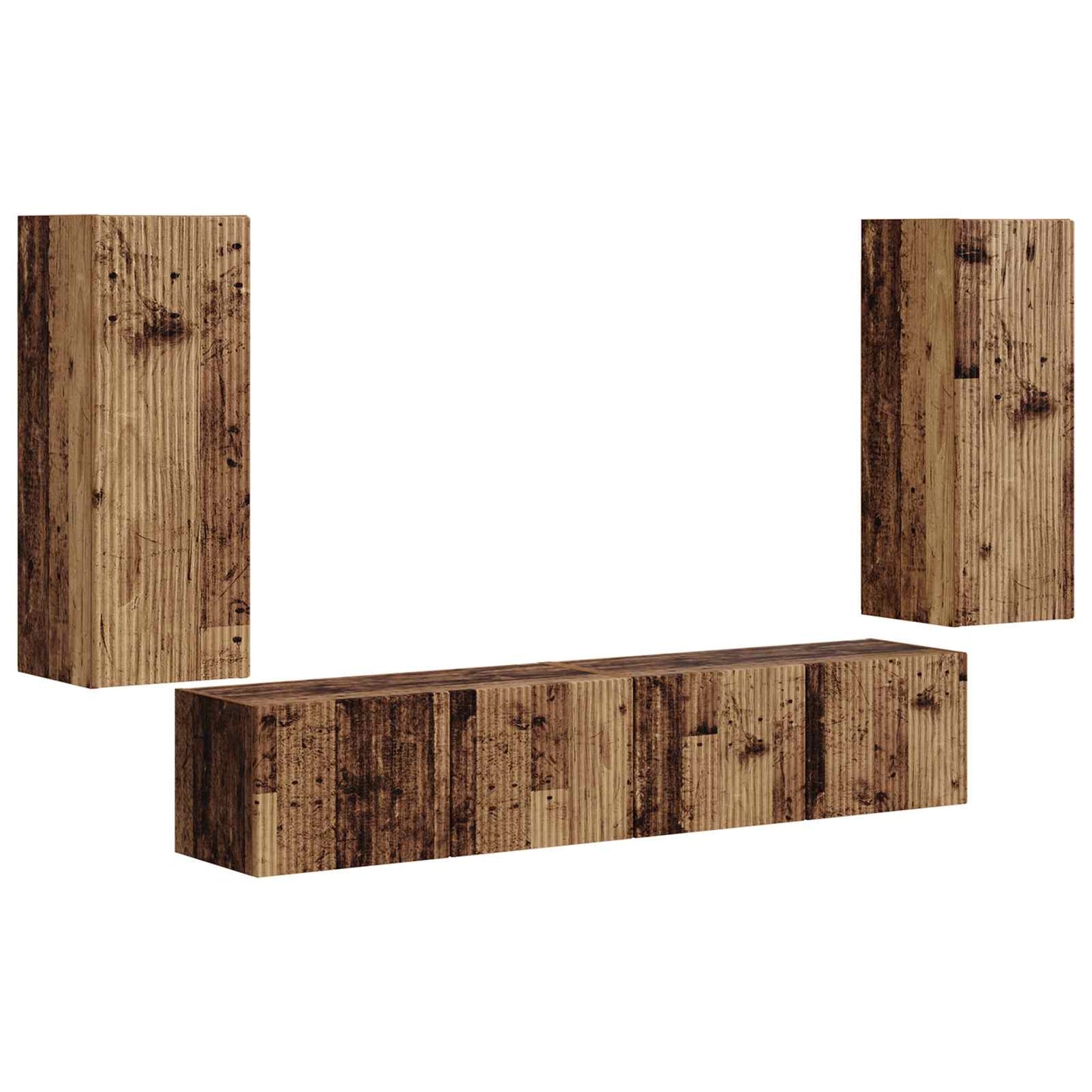 TV-Wandregal-Set 4 stk. Altholz Holzwerkstoff