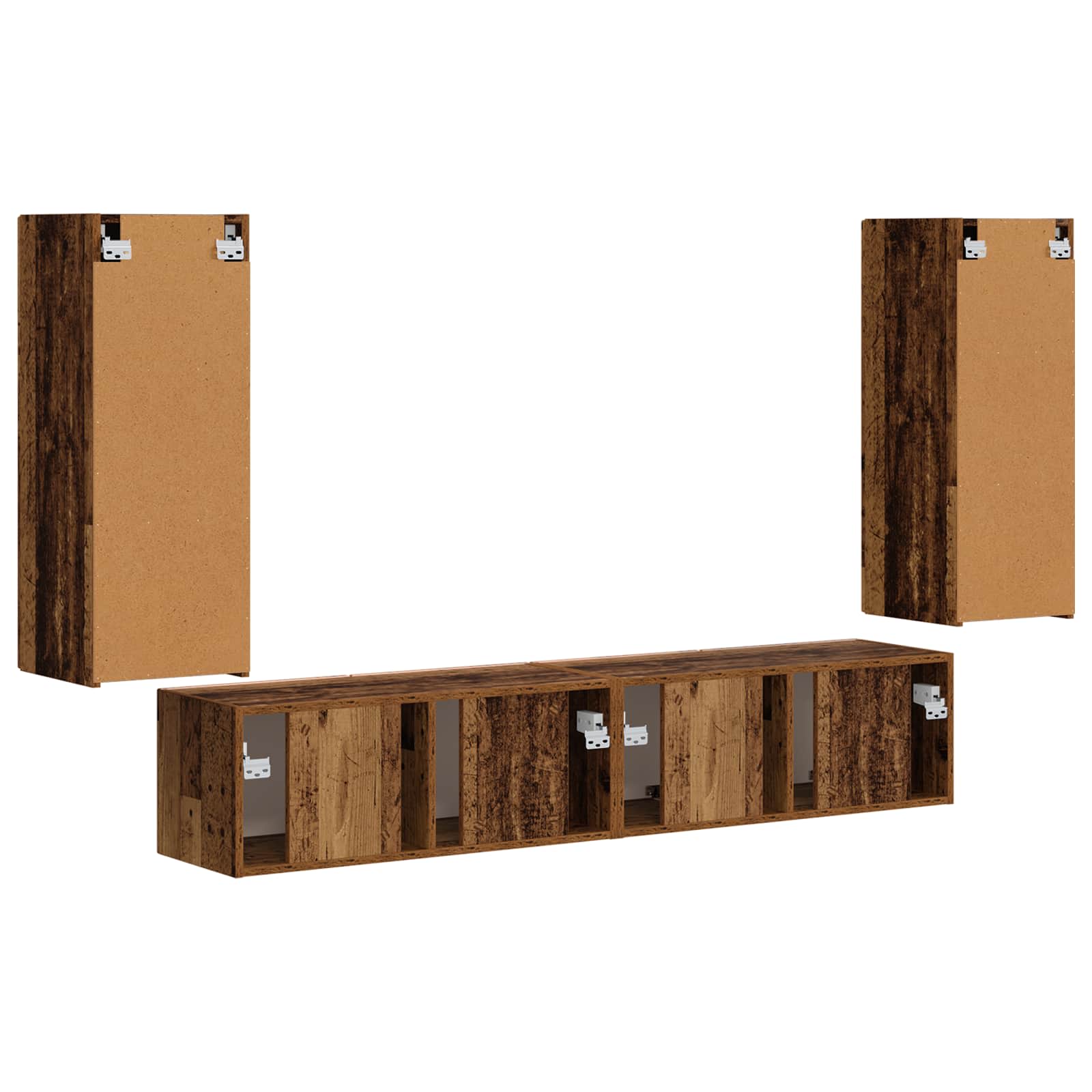 TV-Wandregal-Set 4 stk. Altholz Holzwerkstoff