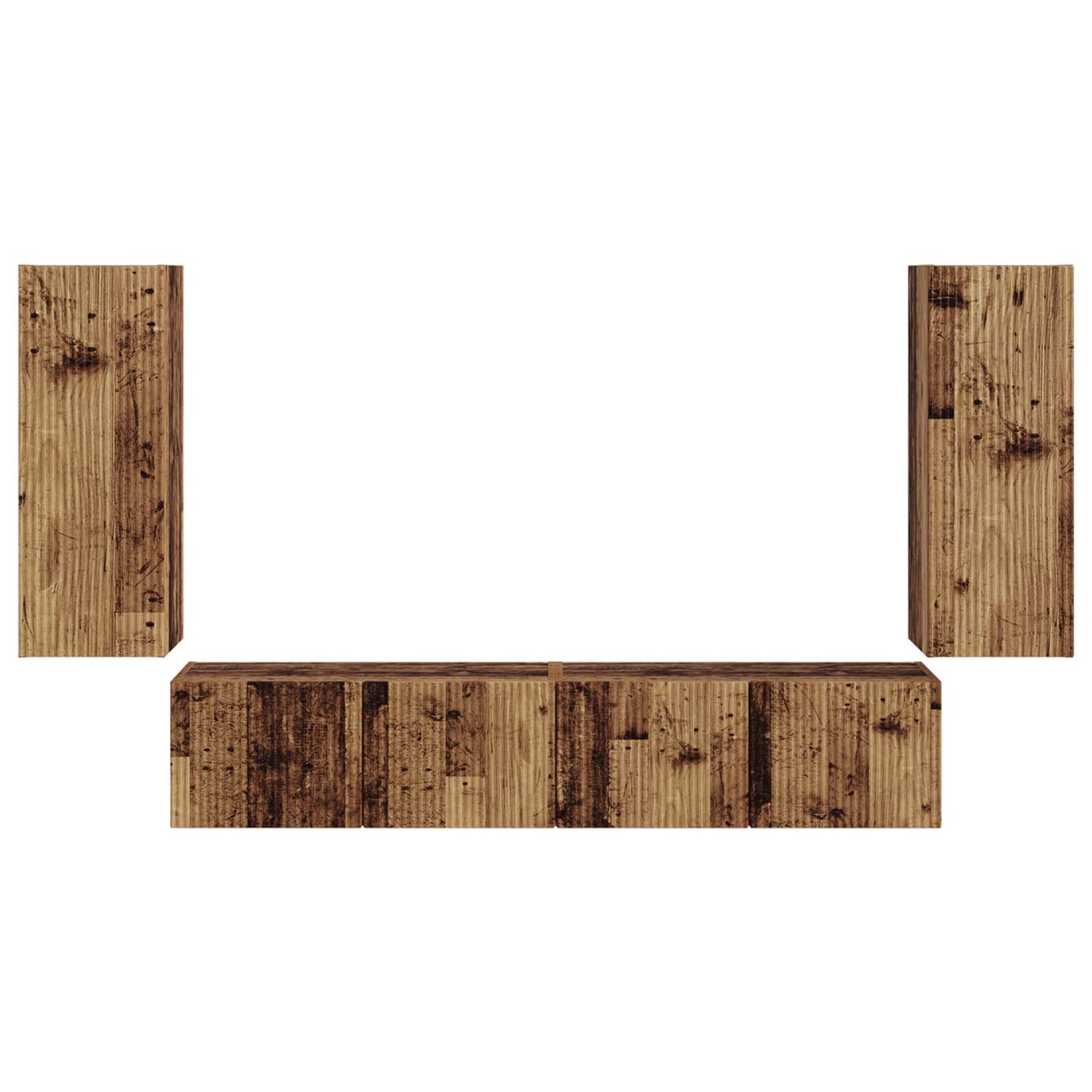 TV-Wandregal-Set 4 stk. Altholz Holzwerkstoff