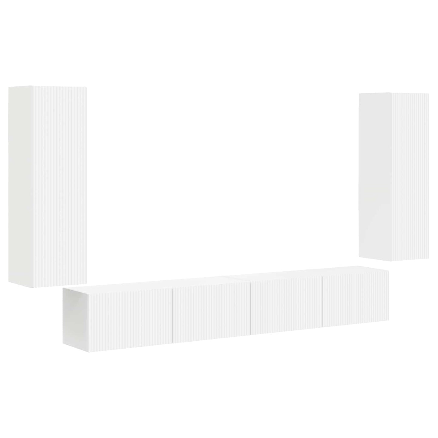 TV-Wandregal-Set 4 stk. Weiß Holzwerkstoff