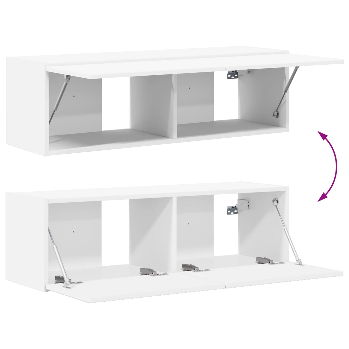 TV-Wandregal-Set 4 stk. Weiß Holzwerkstoff